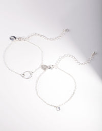 Silver Open Circle Diamante Bracelet Pack - link has visual effect only