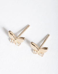 Gold Plated Sterling Silver Cubic Zirconia Butterfly Earrings - link has visual effect only