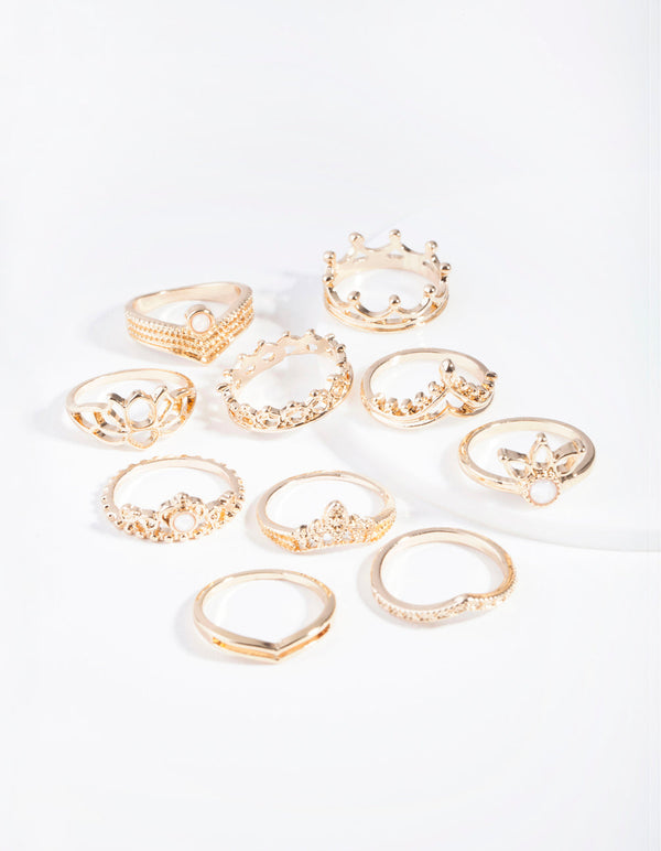 Gold Princess Opal Ring 8-Pack