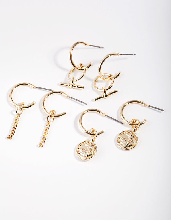 Gold Plated Mini Hoop Earring Pack