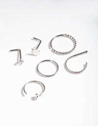 Surgical Steel Sun Twist Nose Jewellery 6-Pack - link has visual effect only