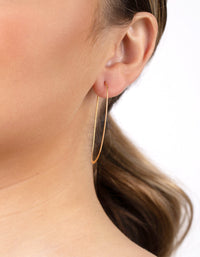 Gold Plated Sterling Silver Long Oval Drop Earrings - link has visual effect only