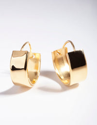 Gold Plated Sterling Silver Chunky Hoop Earrings - link has visual effect only