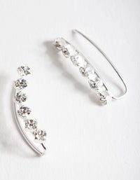 Sterling Silver Cubic Zirconia Crawler Earrings - link has visual effect only