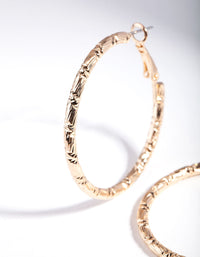 Gold Small Textured Hoop Earrings - link has visual effect only