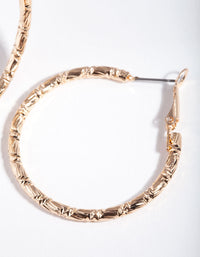 Gold Small Textured Hoop Earrings - link has visual effect only