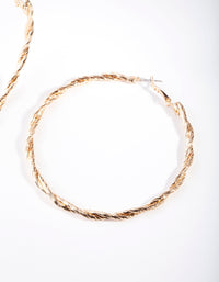 Gold Large Double Twisted Hoop Earrings - link has visual effect only
