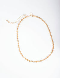 Gold Thick Woven Chain Necklace - link has visual effect only