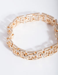 Gold Diamante Maze Clasp Bracelet - link has visual effect only