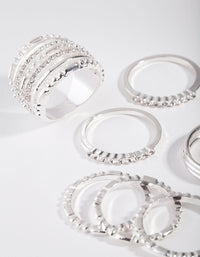 Silver Plain & Ball 10-Pack Rings - link has visual effect only
