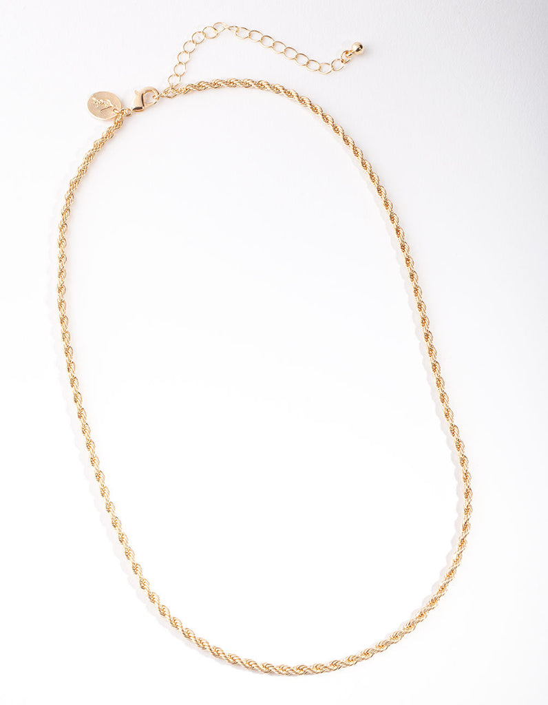 Gold Twisted Chain Necklace