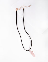 Rose Gold Wire Wrap Rose Quartz Necklace - link has visual effect only