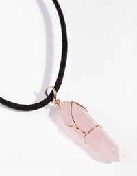 Rose Gold Wire Wrap Rose Quartz Necklace - link has visual effect only