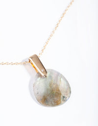 Gold Plated Sterling Silver Faceted Labradorite Pendant Necklace - link has visual effect only