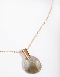 Gold Plated Sterling Silver Faceted Labradorite Pendant Necklace - link has visual effect only