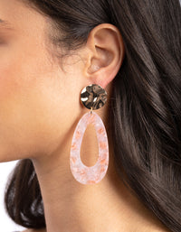 Gold Hammered Acrylic Drop Earrings - link has visual effect only