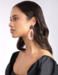 Gold Hammered Acrylic Drop Earrings - link has visual effect only
