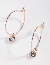 Rose Gold Mini Crystal Hoop Earrings - link has visual effect only