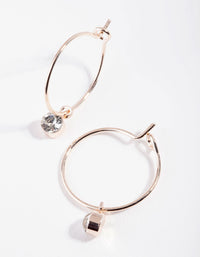 Rose Gold Mini Crystal Hoop Earrings - link has visual effect only