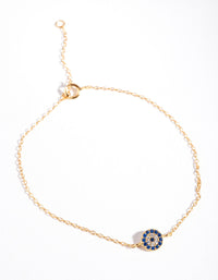 Gold Plated Sterling Silver Evil Eye Disc Bracelet - link has visual effect only