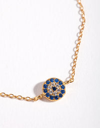 Gold Plated Sterling Silver Evil Eye Disc Bracelet - link has visual effect only