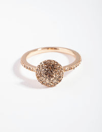 Gold Diamante Round Ring - link has visual effect only