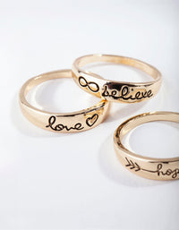 Gold Inspirational Word Ring Pack - link has visual effect only