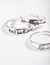 Silver Inspirational Word Ring Pack - link has visual effect only