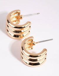 Gold Tube Huggie Earrings - link has visual effect only