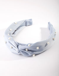 Blue Fabric Pearl Headband - link has visual effect only
