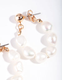 Gold Freshwater Pearl Loop Earring - link has visual effect only