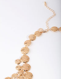 Gold Textured Cascading Disc Necklace - link has visual effect only