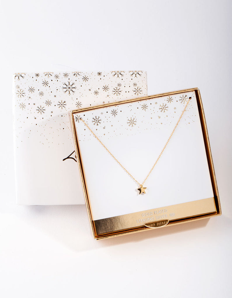 Gold Plated Sterling Silver Star Necklace