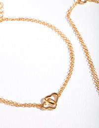 Gold Plated Sterling Silver Double Heart Bracelet Pack - link has visual effect only