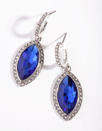 Rhodium Blue Navette Drop Earrings - link has visual effect only