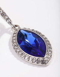 Rhodium Blue Navette Drop Earrings - link has visual effect only