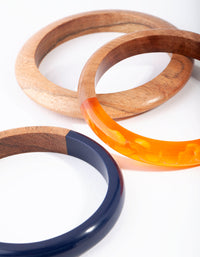 Wooden Spliced Bangle Pack - link has visual effect only