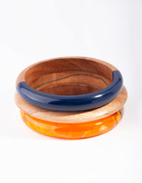Wooden Spliced Bangle Pack - link has visual effect only
