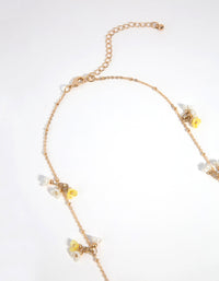 Gold Mini Flower Long Necklace - link has visual effect only