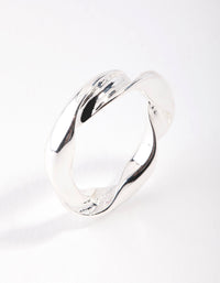 Silver Plated Twist Band Ring - link has visual effect only