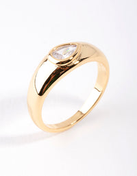 Gold Plated Oval Diamante Ring - link has visual effect only