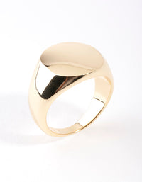 Gold Plated Plain Signet Ring - link has visual effect only