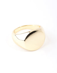 Gold Plated Plain Signet Ring - link has visual effect only