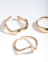 Gold Plated Molten Ring 3 Pack - link has visual effect only