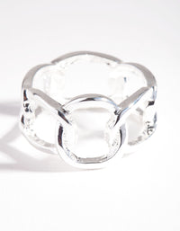 Silver Plated Wide Rectangle Ring - link has visual effect only