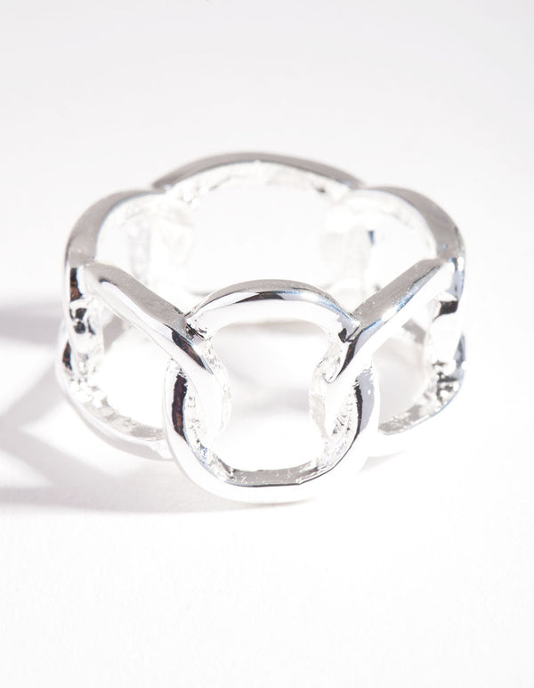 Silver Plated Wide Rectangle Ring