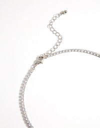 Rhodium Cubic Zirconia Cupchain Choker - link has visual effect only