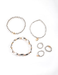 Mixed Metal Star & Moon Ring & Bracelet Pack - link has visual effect only