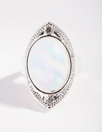 Silver Moonstone Shield Ring - link has visual effect only