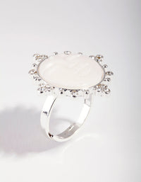 Silver Sun Face Diamante Ring - link has visual effect only